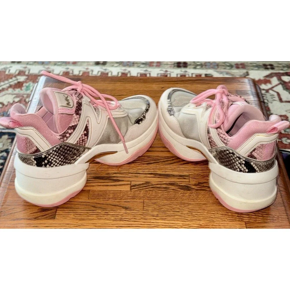 MICHAEL KORS Olympia Trainer 43T1OLFS1E Extreme Color Pink MultiSnake Size 9M